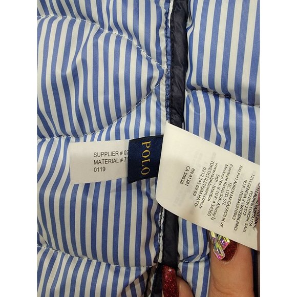 Polo Ralph RL Lauren Packable Full Zip Down Puffer Vest Men's 1XB Blue Pockets - Picture 8 of 12